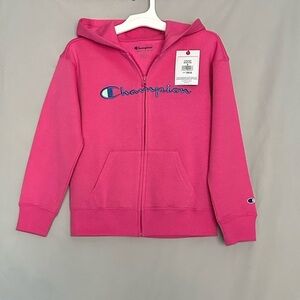 NWT Champion Zip Hoodie Girls 8 | Pink Fleece Sweatshirt